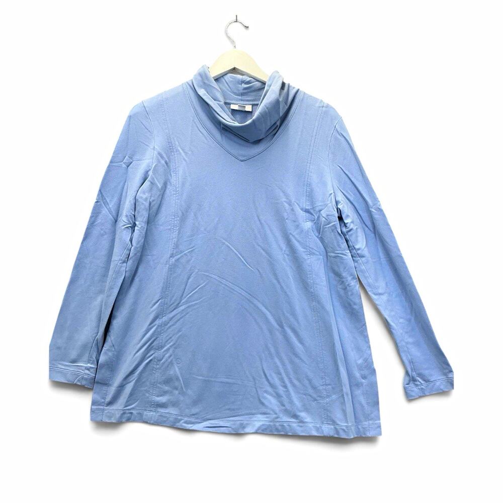 Pure Jill Women’s Size M Blue Cowl Neck Long Sleeve Knit Pullover Top